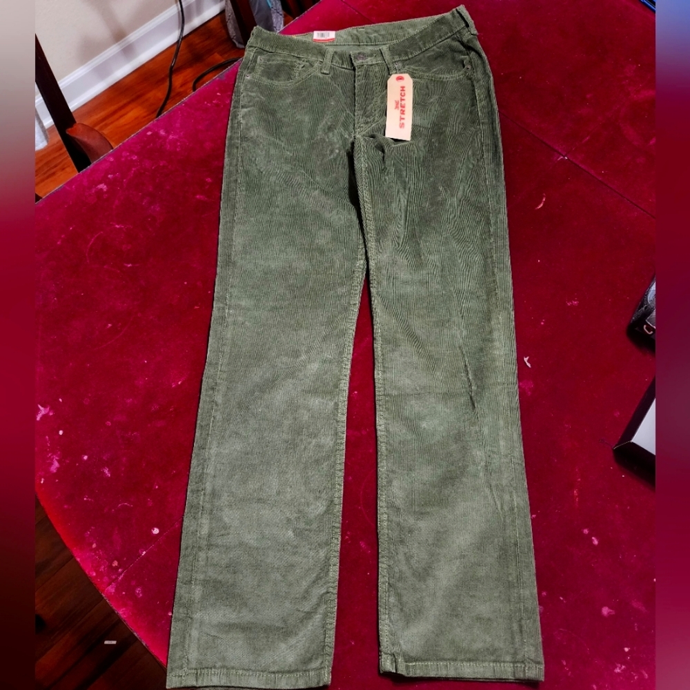 Levi's 514 Dark Green Straight Denim Corduroy pants - Picture 2 of 14